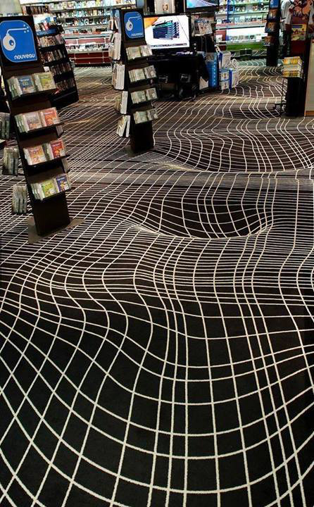 Verrückter Teppich mit optischen Täuschungen